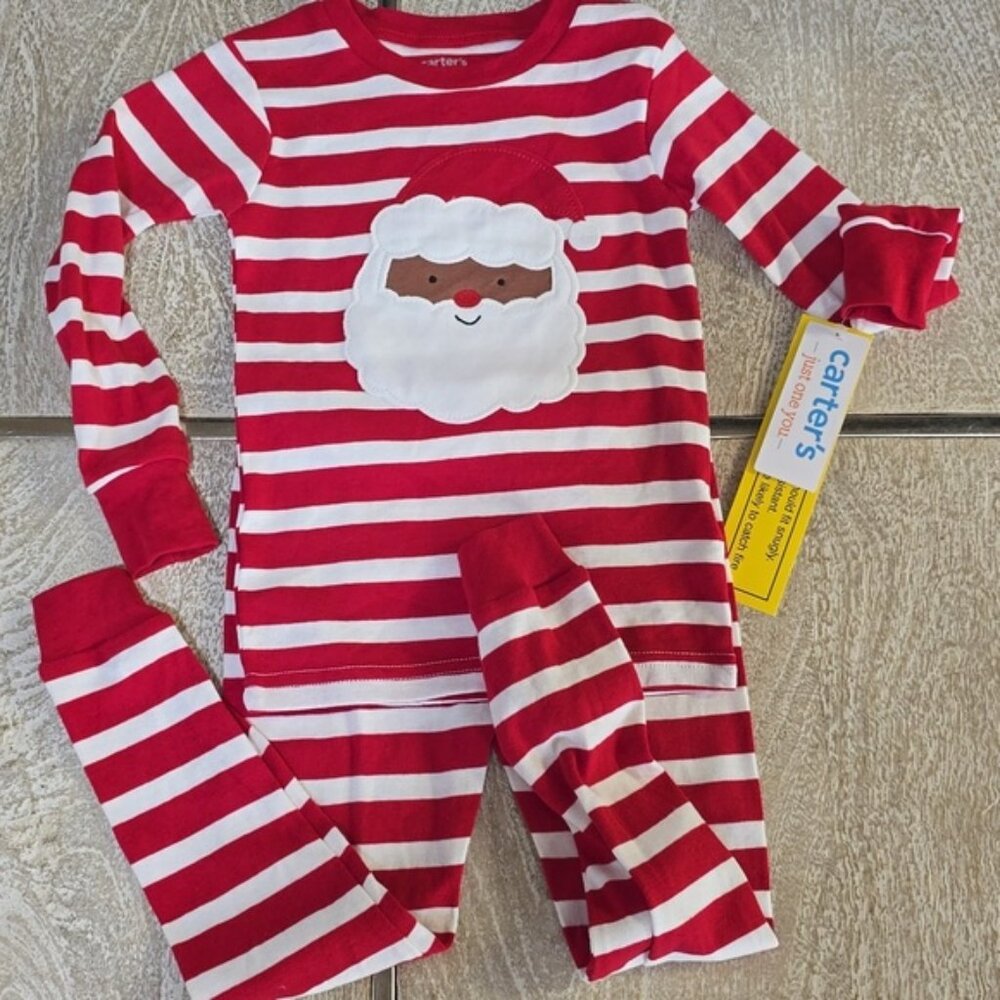 Carters Just For You Toddler Christmas Black Santa Pajamas Size 3T